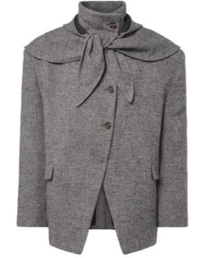 Magda Butrym Herringbone Wool And Cashmere-Blend Blazer - Gray