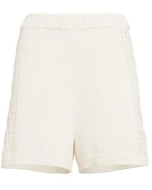 Loulou de Saison Andel Embroidered Knit Shorts - White