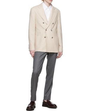 Brunello Cucinelli Cropped Straight Leg Trousers - Natural