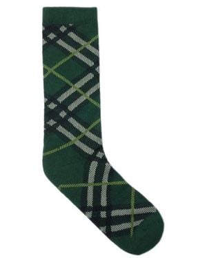 Burberry Check Cotton Blend Socks - Green