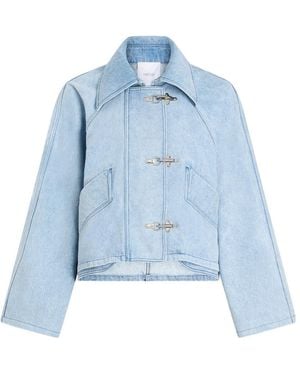 Patou Oversized Cropped Jacket - Blue