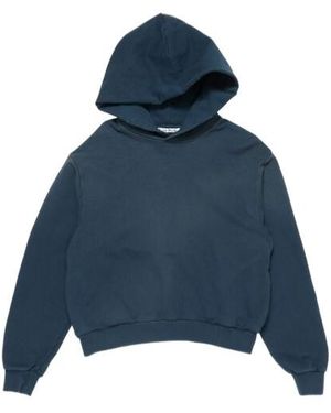 Acne Studios Logo Hooded Sweatshirt - Blue