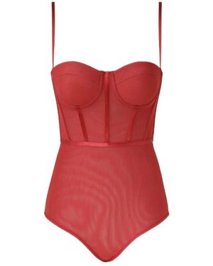 Zimmermann Rebellion Corset Bodysuit - Red