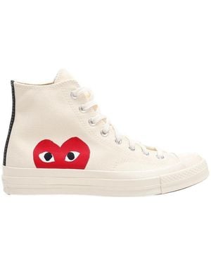 COMME DES GARÇONS PLAY Love Printed High-Top Casual Sneakers - White
