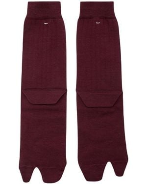 Maison Margiela Ribbed-Knit Wool-Blend Socks - Purple