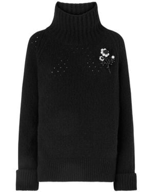 Ermanno Scervino Oversized Pure Cashmere Turtleneck Sweater - Black