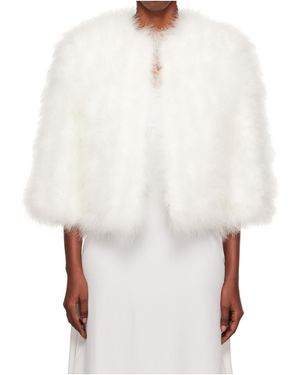 Yves Salomon Short Feather Jacket - White