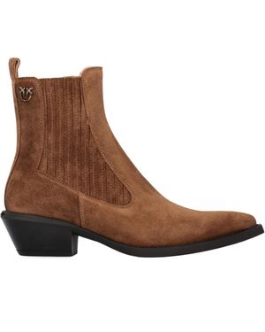 Pinko Cowboy Ankle Boots - Brown