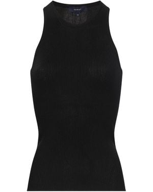 Soeur Kenzie Ribbed-Knit Sleeveless Top - Black