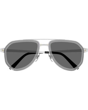 Cartier Pilot Metal Sunglasses - Metallic