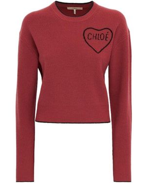 Chloé Wool Knitted Jumper - Red