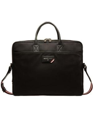 Bally Faldy Logo Patch Briefcase Bag - Black