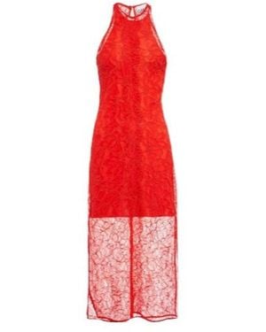 Ganni Mid-Length Lace Dress - Red
