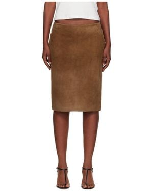 St. Agni Pencil Zip Skirt - Brown