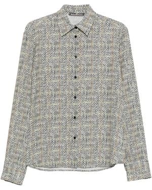 Ermanno Scervino Herringbone-Pattern Shirt - Grey