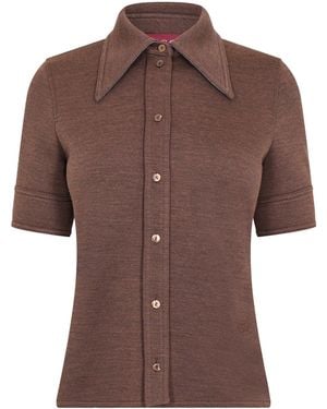 Gucci Short-Sleeve Patterned Shirt - Brown