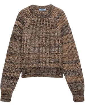 Prada Wool And Cashmere Crew-Neck Jumper - Brown