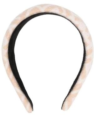 Fendi Ff Logo-Print Headband - Metallic