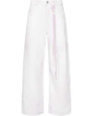 ICON DENIM Belt-Lined Jeans - White