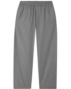 American Vintage Pinstripe Elastic-Waist Trousers - Grey