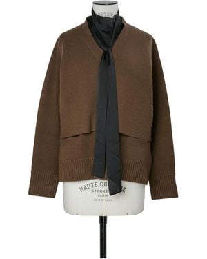 Sacai Wool Knit Cardigan - Brown