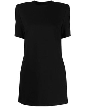 Area Crystal-Embellished Slit T-Shirt Dress - Black