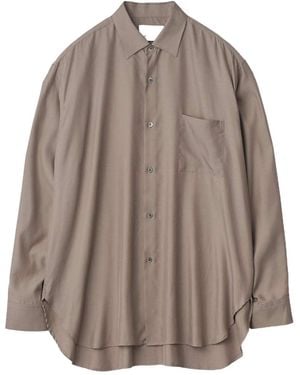 Ssstein Oversized Twill Shirt - Brown