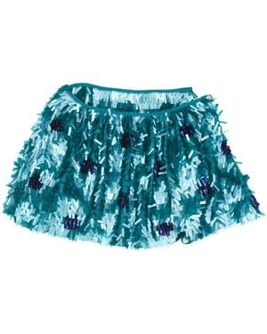 Dries Van Noten Sequin Embellished Mini Skirt - Blue