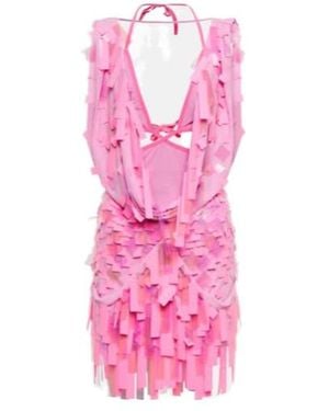 The Attico Embellished Minidress - Pink