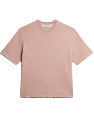 Golden Goose Logo Detailed Crewneck T-Shirt - Pink