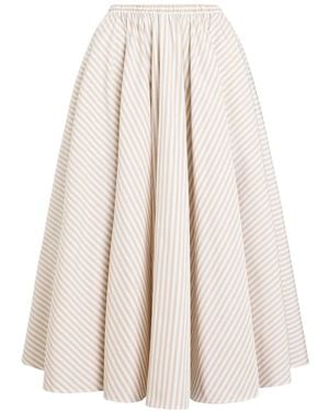 Patou Gonna Midi Con Vita Elasticizzata - Natural