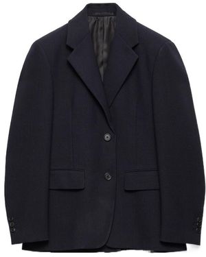 Prada Single-Breasted Rush Stitch Jacket - Blue