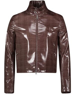 Courreges Courrèges Prince Of Wales Biker Jacket - Brown