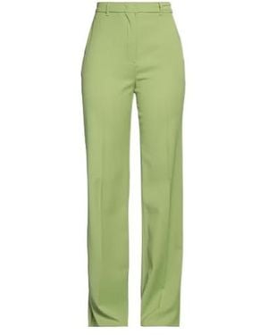 Max Mara Minimalist Wool Straight-Leg Trousers - Green