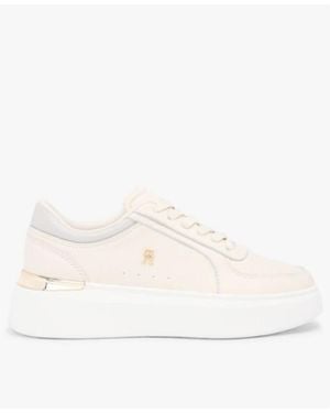 Tommy Hilfiger Logo-Plaque Lace-Up Sneakers - White