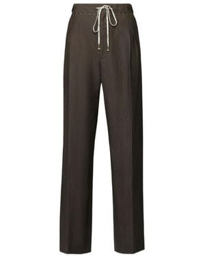 Maison Margiela Drawstring Wide-Leg Trousers - Grey