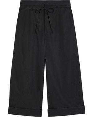 Jacquemus Drawstring Wide-Leg Cropped Pants - Black