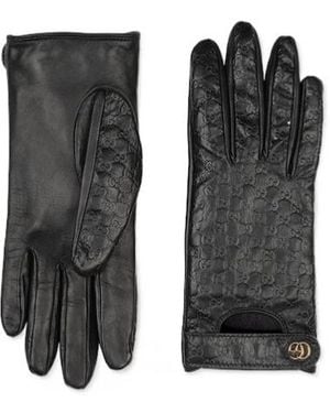 Gucci Elysees Logo-Embellished Gloves - Black