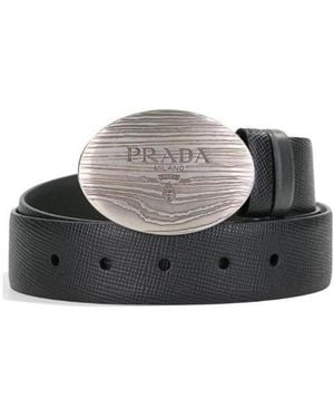 Prada Buckle Belt - Gray