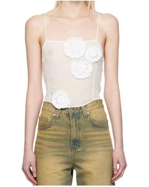 OPEN YY Floral Appliqué Camisole - Green