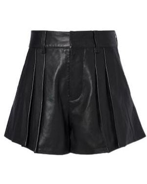 FRAME Pleated Leather Shorts - Black