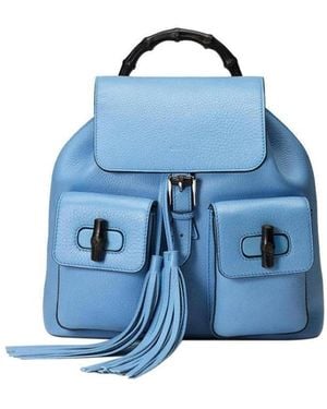 Gucci Grain Logo Backpack - Blue
