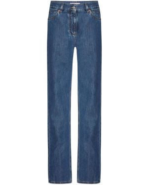 Valentino Mid-Rise Straight Leg Jeans - Blue