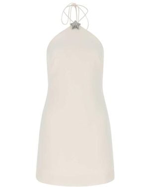 Valentino Star-Detail Halterneck Minidress - White