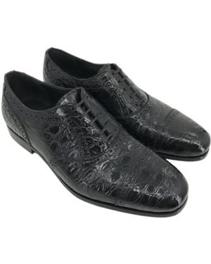 Ferragamo Logo Business Casual Shoes - Black