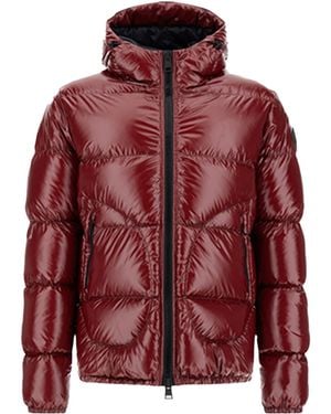 Herno Hooded Quilted Jacket Shiny Finish - Red