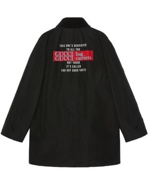 Gucci Cotton Lyric-Print Jacket - Black