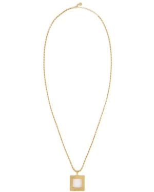 Ivi Square Pendant Necklace - White