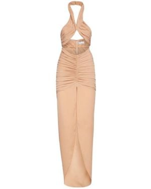 GIUSEPPE DI MORABITO Crepe De Chine Cut Out Long Dress - White