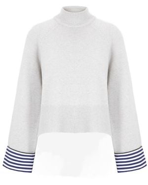Brunello Cucinelli High-Neck Long-Sleeved Knitwear - White